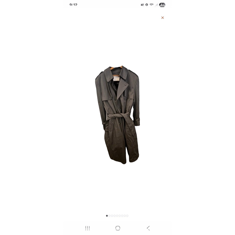 TOWNE from LONDON FOG Mens Classic Double Breasted Belted Trench Coat Gray 44 L